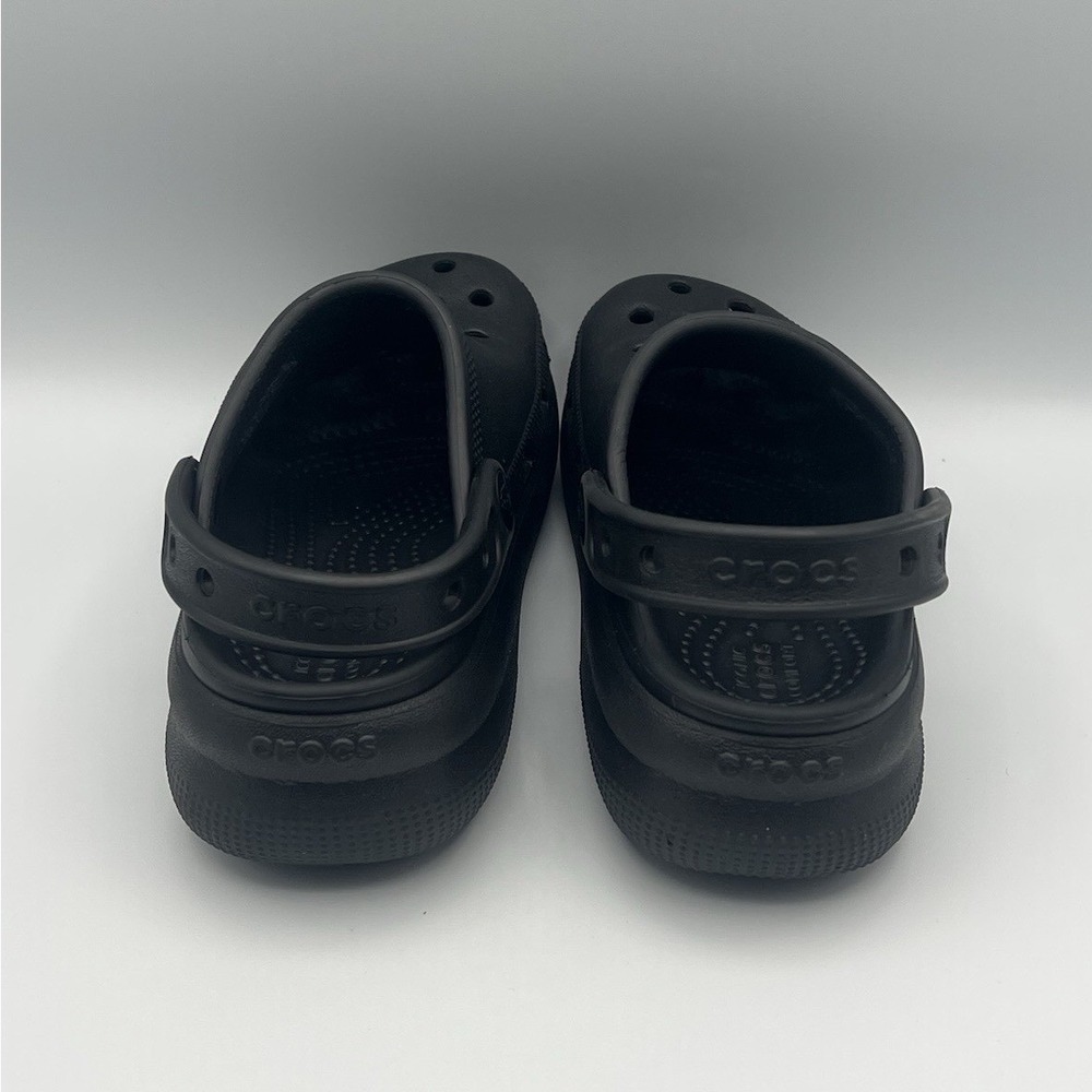 Crocs Crush Clogs Platform Wedge Black Slip On Slides - Kids Size 13 USED - Picture 4 of 8